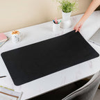 Multipurpose Vegan Leather Office Desk Mat Black 31.5 Inch Nestasia
