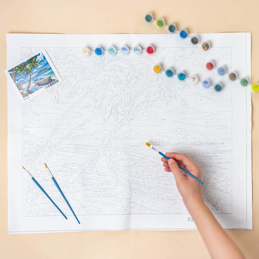 Seaside Boat DIY Painting By Numbers Kit Nestasia