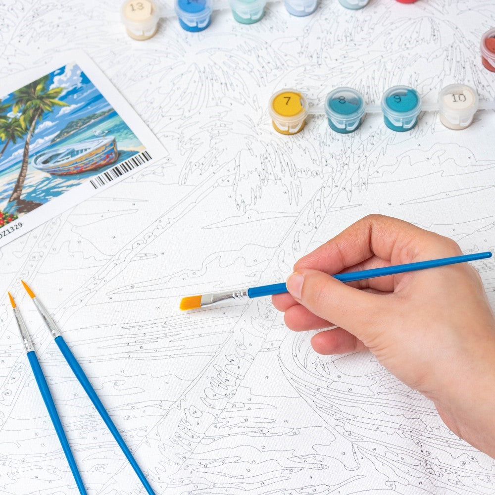 Seaside Boat DIY Painting By Numbers Kit Nestasia