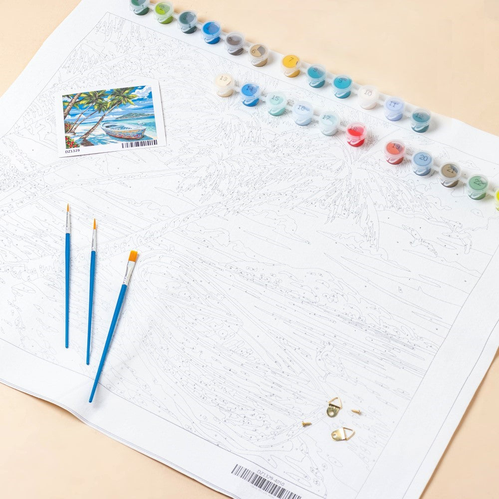 Seaside Boat DIY Painting By Numbers Kit Nestasia