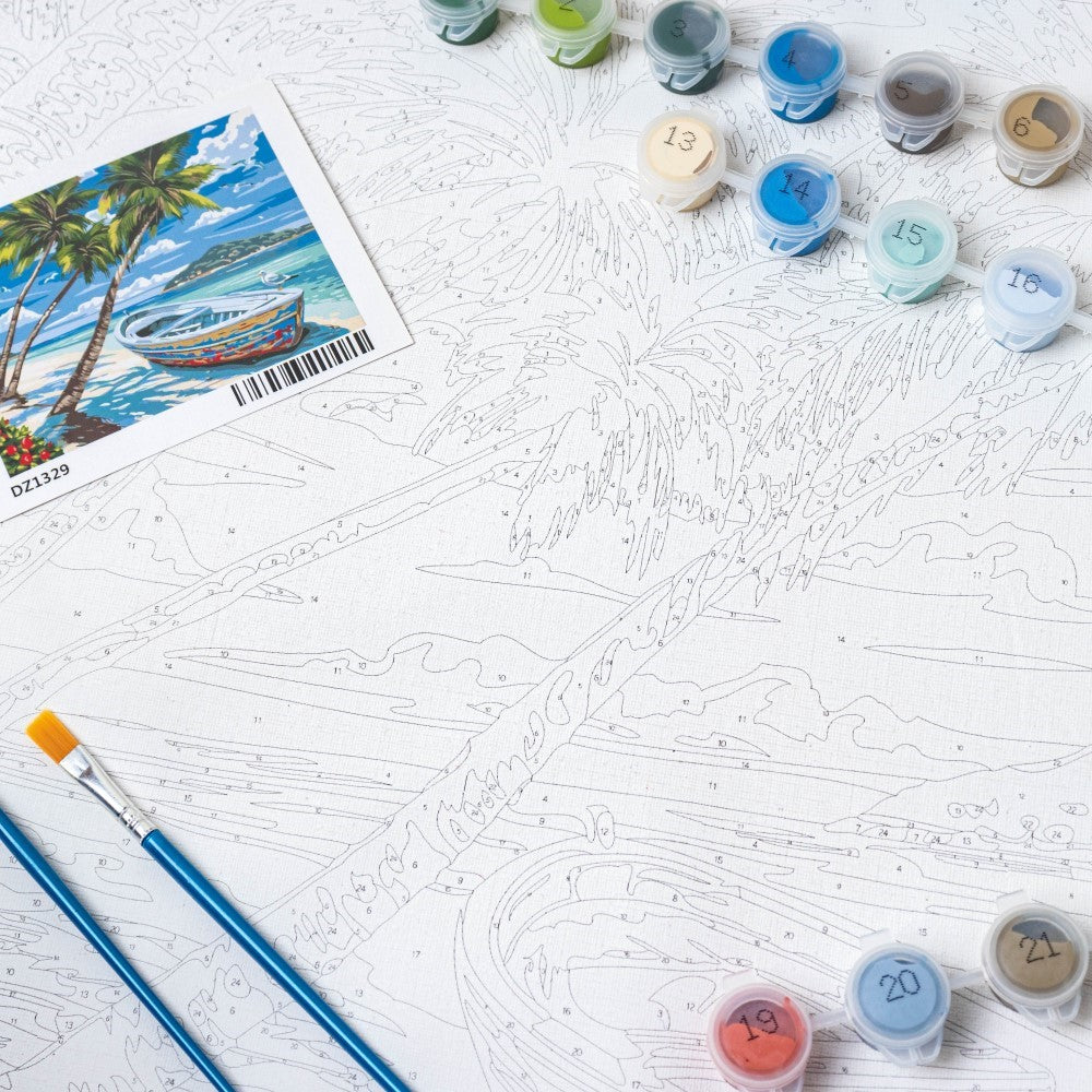 Seaside Boat DIY Painting By Numbers Kit Nestasia