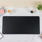 Multipurpose Vegan Leather Office Desk Mat Black 31.5 Inch Nestasia