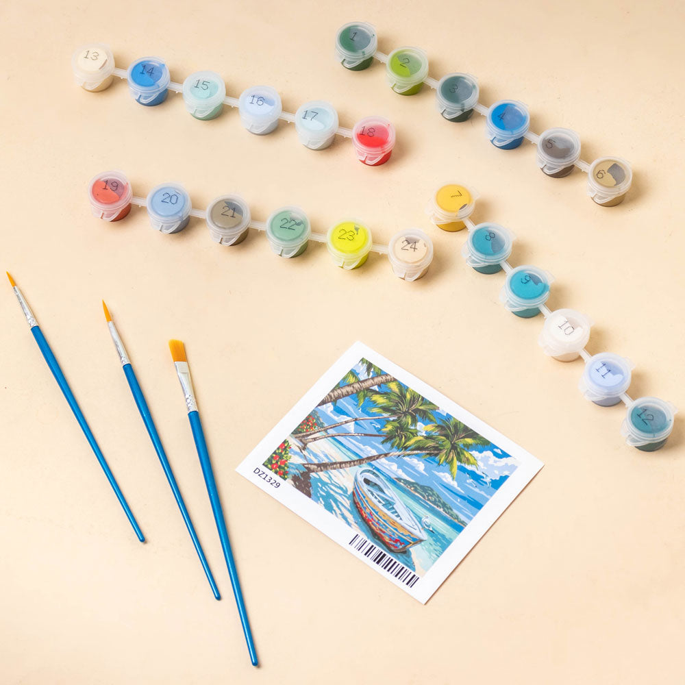 Seaside Boat DIY Painting By Numbers Kit Nestasia