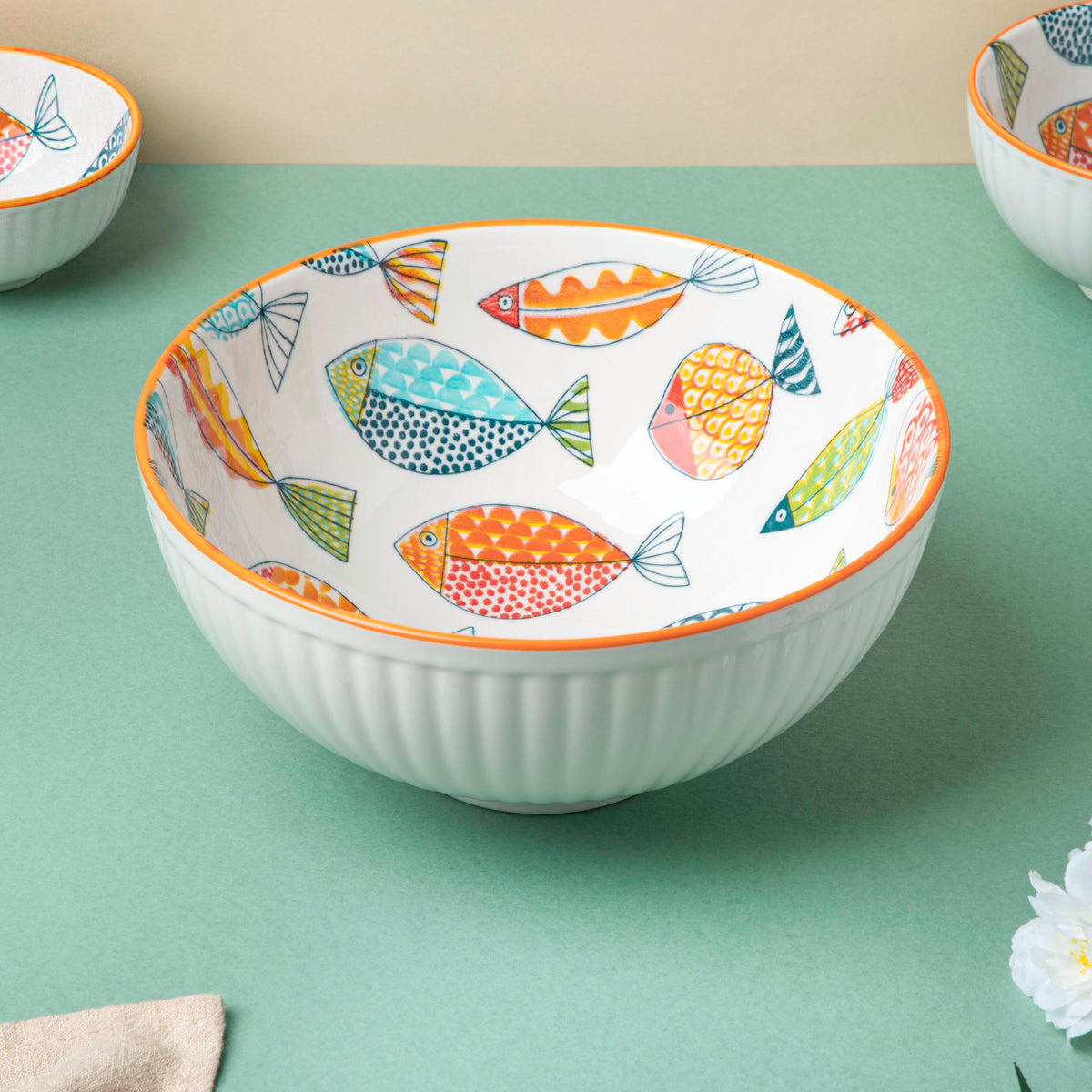 Ukiyo Ceramic Serving Bowl 8 inch Nestasia