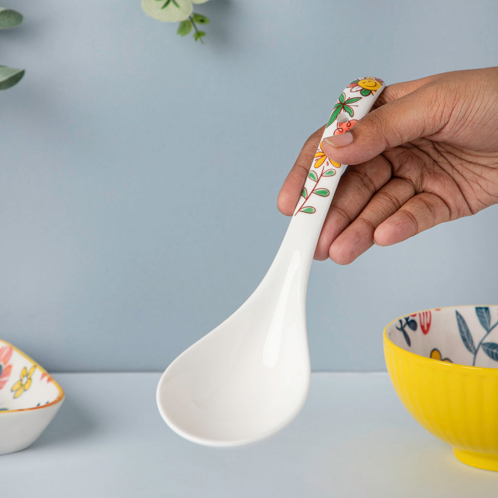 Spring Floral Ceramic Serving Spoon Nestasia
