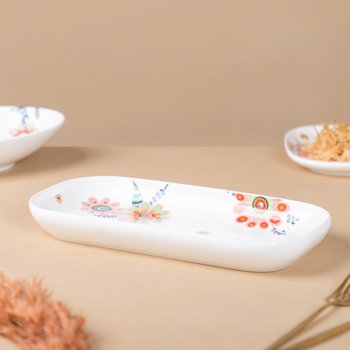 Rectangle Floral Plate Nestasia