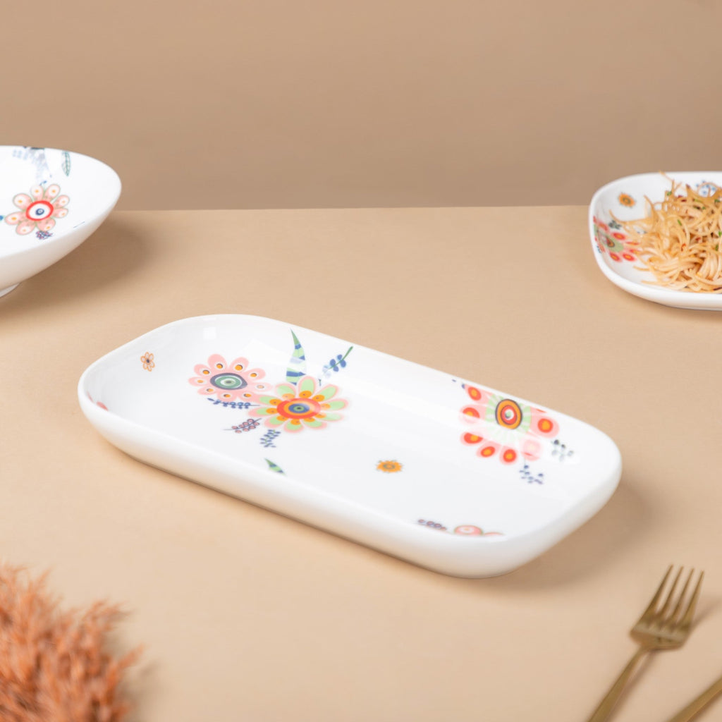 Rectangle Floral Plate Nestasia