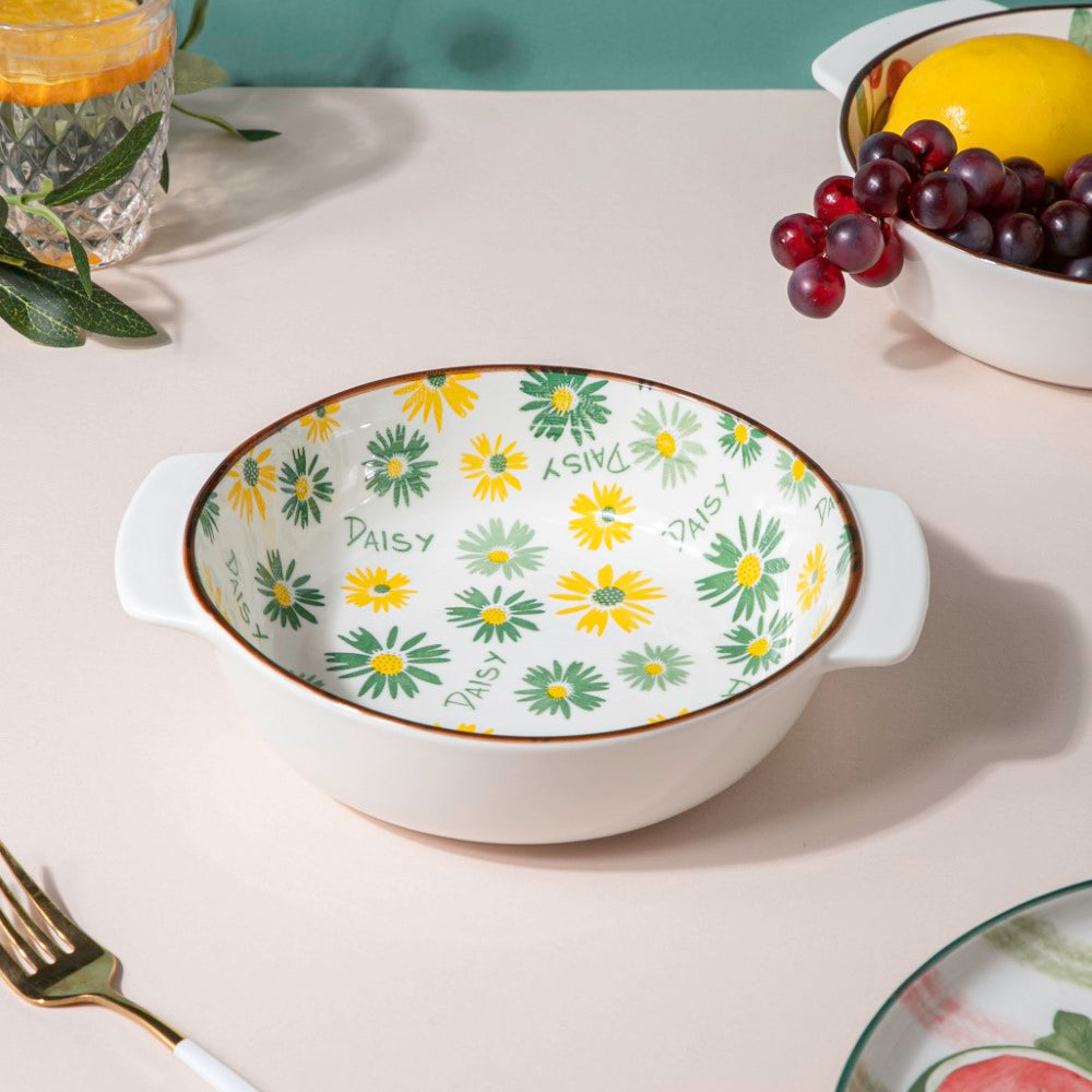 Daisy Baking Bowl With Handles 7.5 Inch 500 ml Nestasia