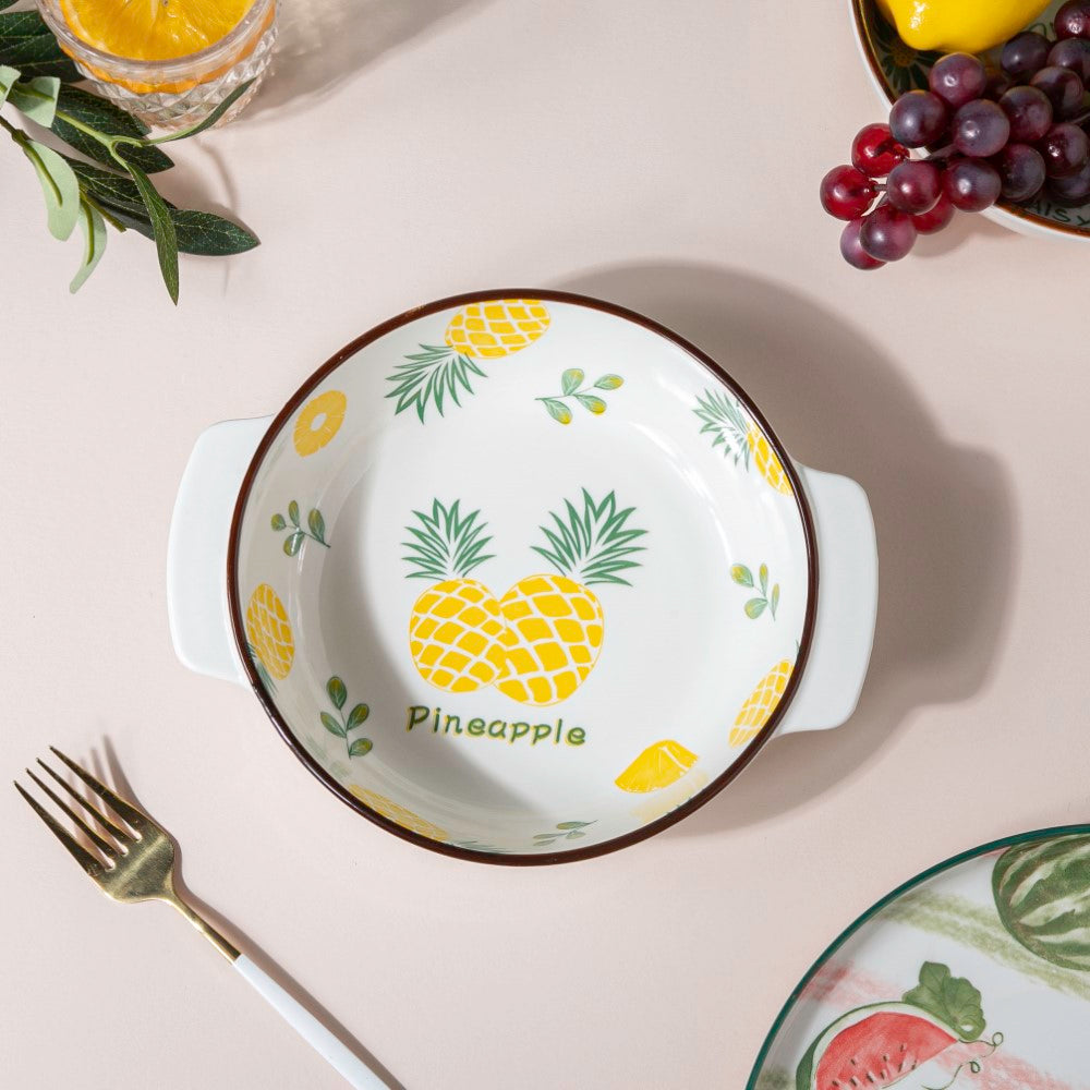 Pineapple Baking Bowl With Handles 7.5 Inch 500 ml Nestasia