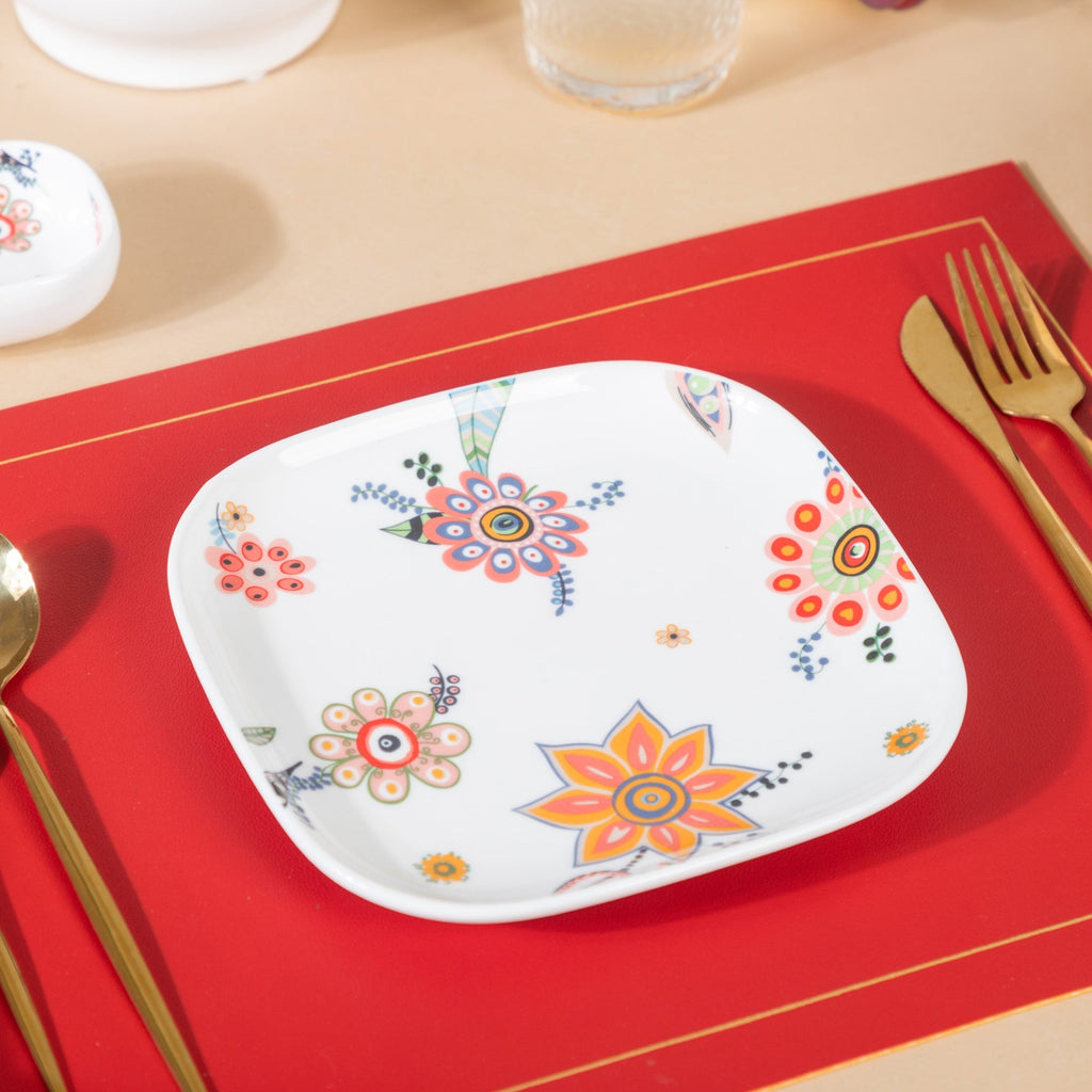Square Snack Plate Floral Nestasia