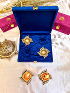 Brass Swastik Oil Diya Set (0.8 Inch) Vedansh Craft