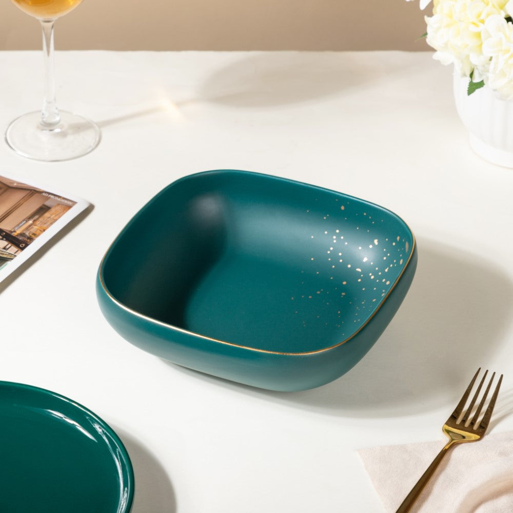 Cara Square Serving Bowl - Midnight Green Nestasia