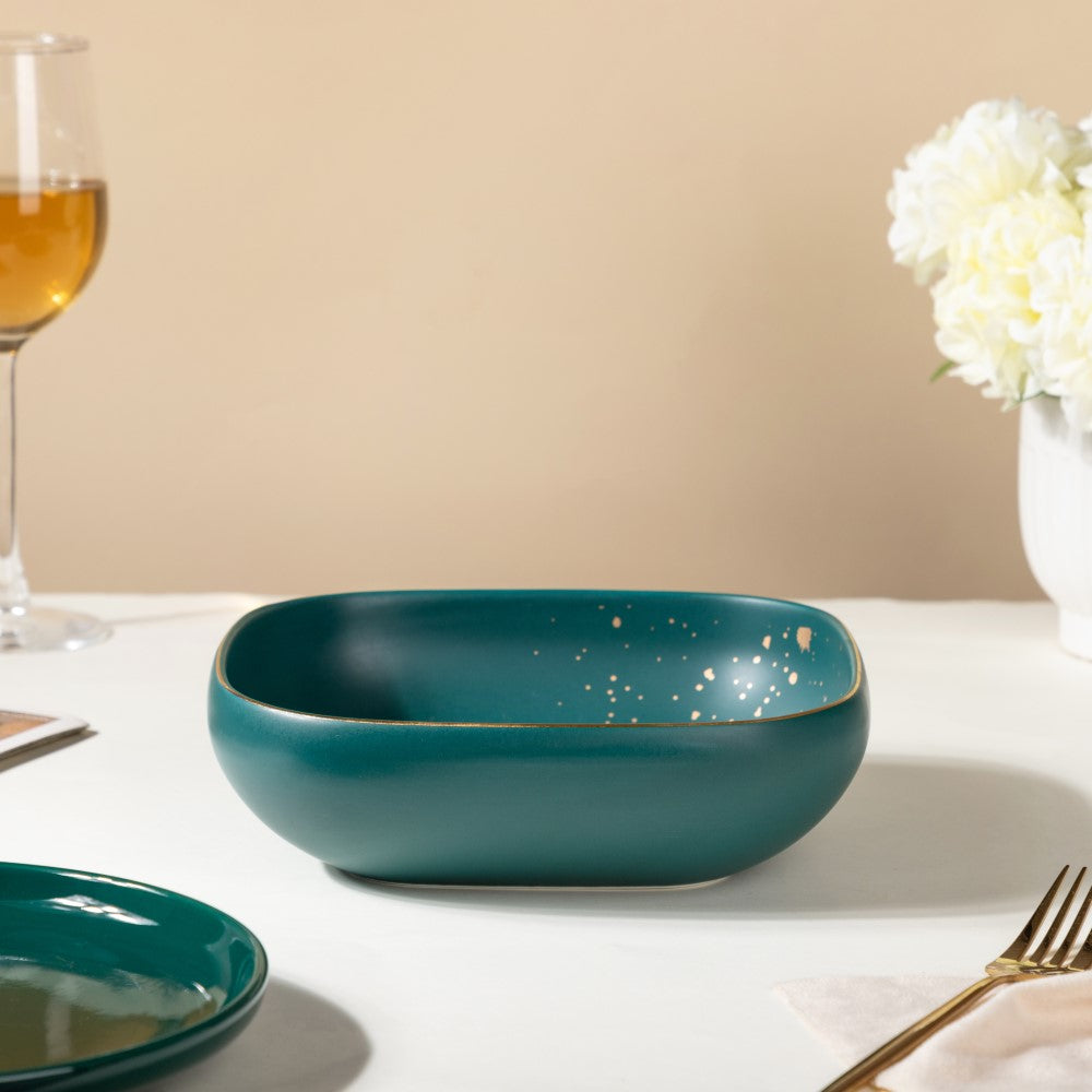 Cara Square Serving Bowl - Midnight Green Nestasia