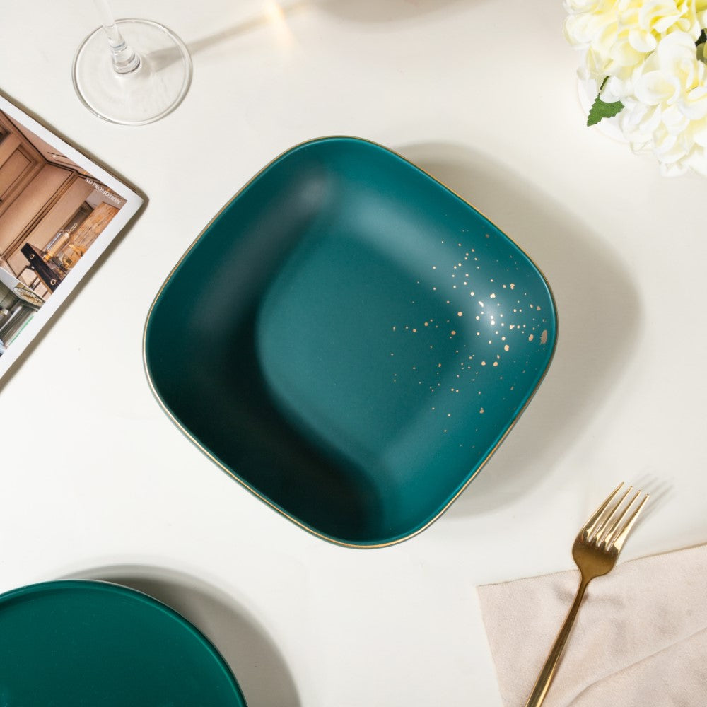 Cara Square Serving Bowl - Midnight Green Nestasia