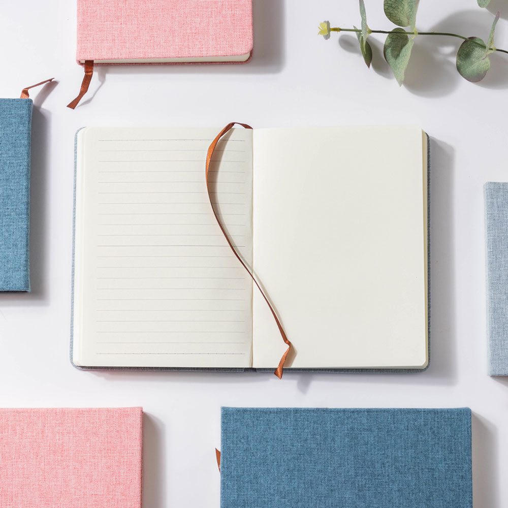 Grey Hardbound Notebook 128 Pages Nestasia