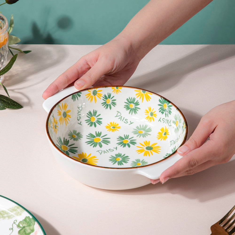 Daisy Baking Bowl With Handles 7.5 Inch 500 ml Nestasia