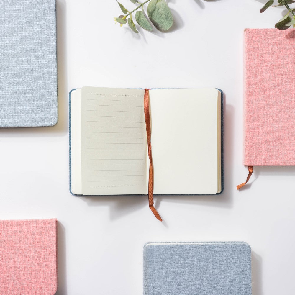 Blue Pocket Hardbound Notebook 128 Pages Nestasia