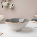Willow Dark Grey 22 Piece Pasta Set For 6 Nestasia