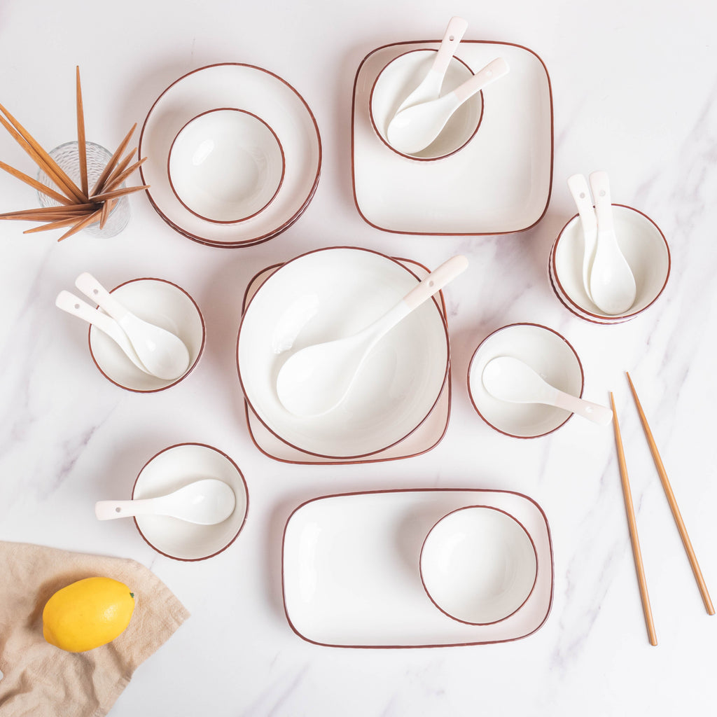 Rosy Pink Snack Set For 8 Nestasia