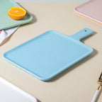 Sleek Serving Platter With Handle Blue Large 13 Inch Nestasia