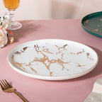 Sleek Marble Dinner Plate White 10 Inch Nestasia