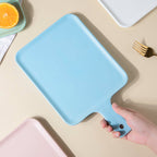 Sleek Serving Platter With Handle Blue Large 13 Inch Nestasia