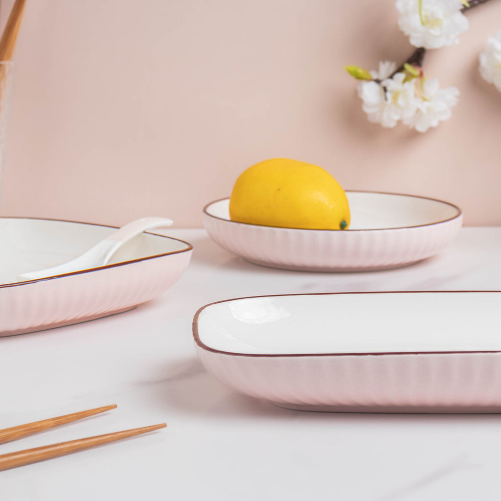 Rosy Pink Snack Set For 8 Nestasia