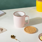 Ceramic Mug with Wooden Lid Pink Nestasia