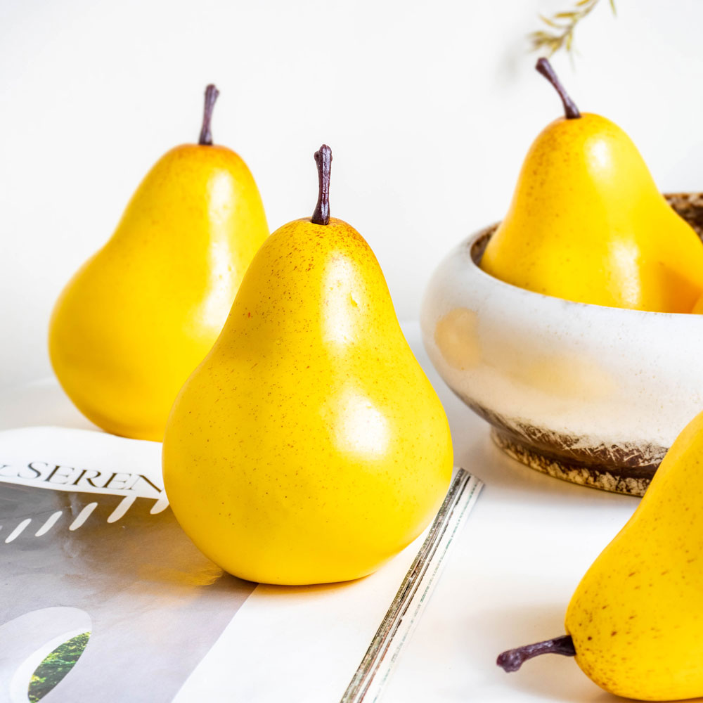 Decorative Pears Set Of 5 Yellow Nestasia