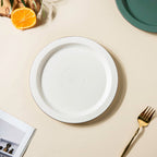 Matte Modern Ceramic Snack Plate White 8.5 Inch Nestasia