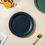 Matte Modern Ceramic Snack Plate Blue 8.5 Inch Nestasia