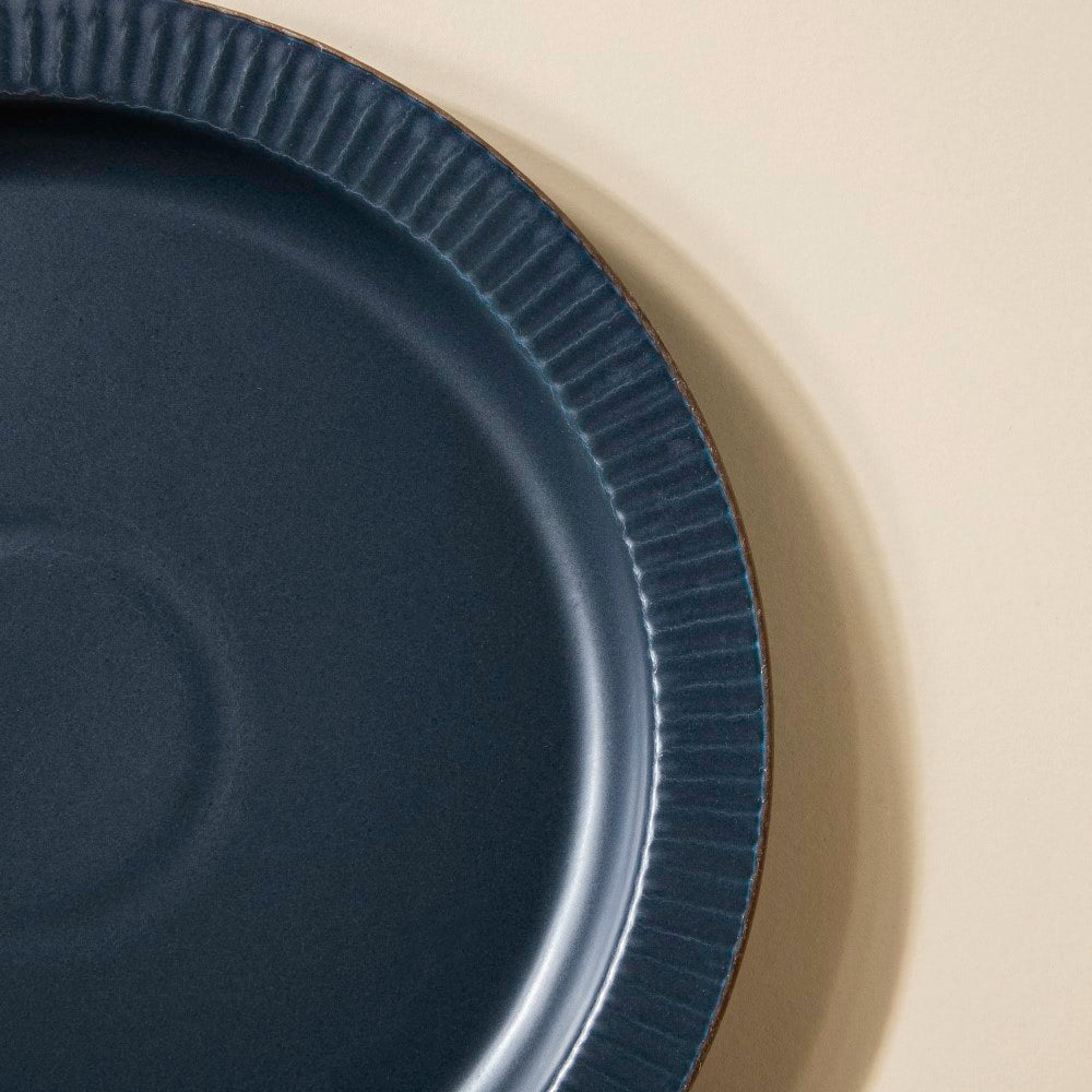 Matte Modern Ceramic Snack Plate Blue 8.5 Inch Nestasia