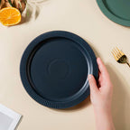 Matte Modern Ceramic Snack Plate Blue 8.5 Inch Nestasia