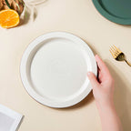 Matte Modern Ceramic Snack Plate White 8.5 Inch Nestasia