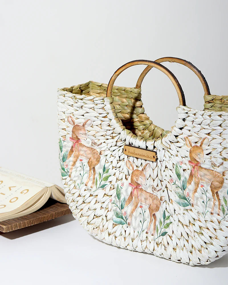 Handwoven U Shape Tote for Beach, Shopping & Storage Needs
