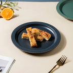 Matte Modern Ceramic Snack Plate Blue 8.5 Inch Nestasia