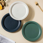 Matte Modern Ceramic Snack Plate Blue 8.5 Inch Nestasia