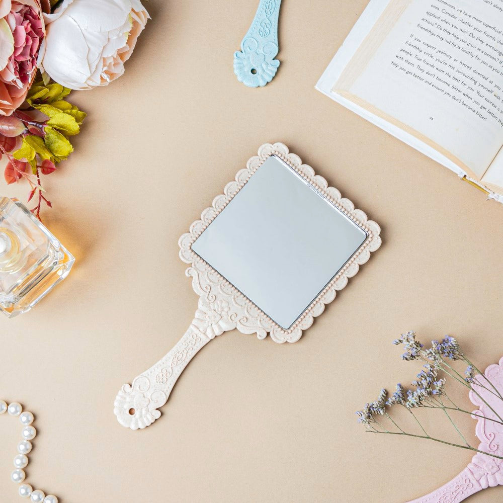 Vintage Classic Hand Mirror Ivory Nestasia