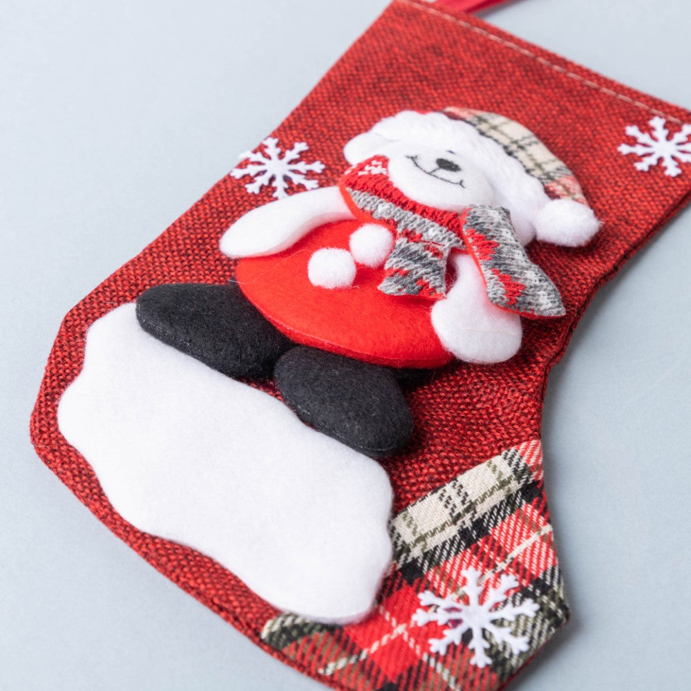 Teddy Bear Christmas Stocking 9 Inch Nestasia