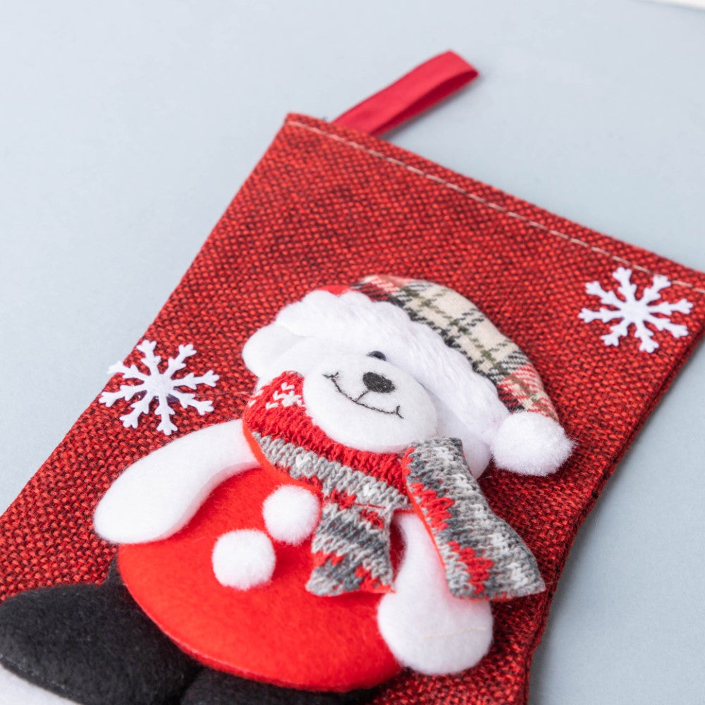 Teddy Bear Christmas Stocking 9 Inch Nestasia