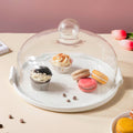 Cake Plate With Cover White 11.5 Inch Nestasia