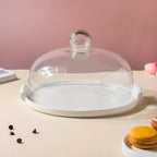 Cake Plate With Cover White 10 Inch Nestasia