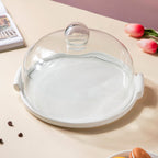 Cake Plate With Cover White 10 Inch Nestasia