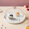Cake Plate With Cover White 10 Inch Nestasia
