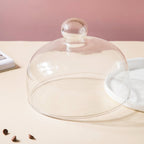 Cake Plate With Cover White 8.5 Inch Nestasia