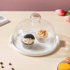 Cake Plate With Cover White 8.5 Inch Nestasia