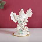 Birds Couple Figurine For Home Decor White Nestasia