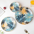 Areca Decal Ceramic Snack Plate 8 Inch Nestasia