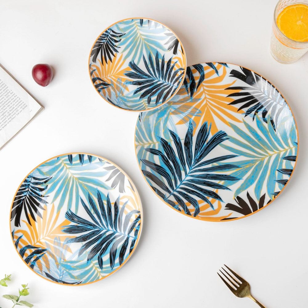 Areca Decal Ceramic Snack Plate 8 Inch Nestasia