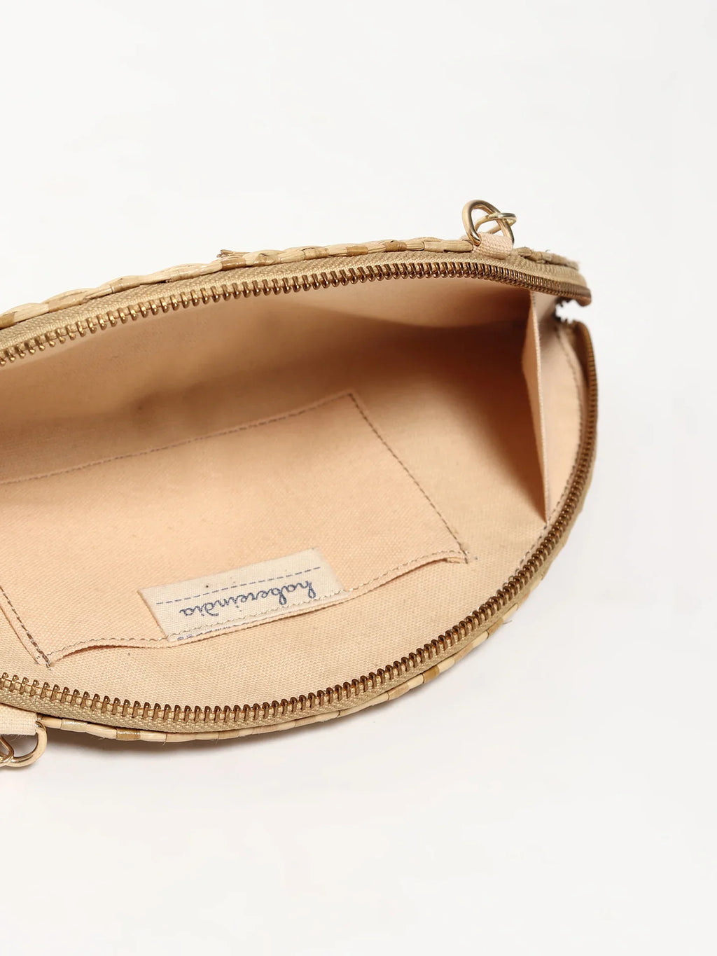 Handmade Seagrass Half Moon Clutch